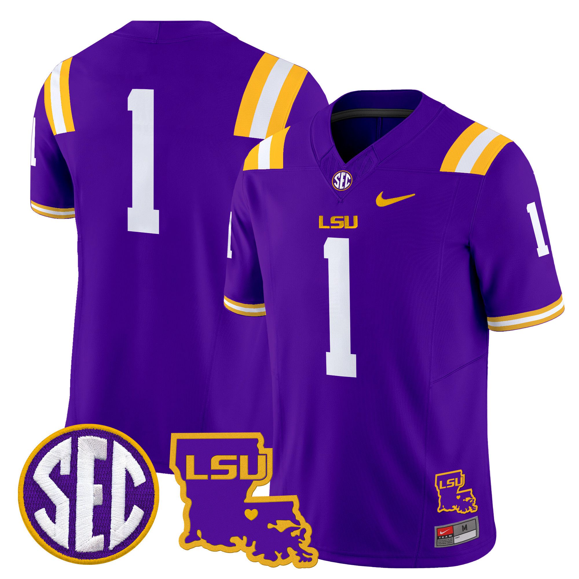 Men LSU Tigers #1 No Name Purple 2024 Nike Louisiana Patch Vapor Limited NCAA Jersey style 1->indianapolis colts->NFL Jersey
